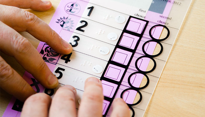 Voting at the General Election - A overlay that visually impaired users can use to vote