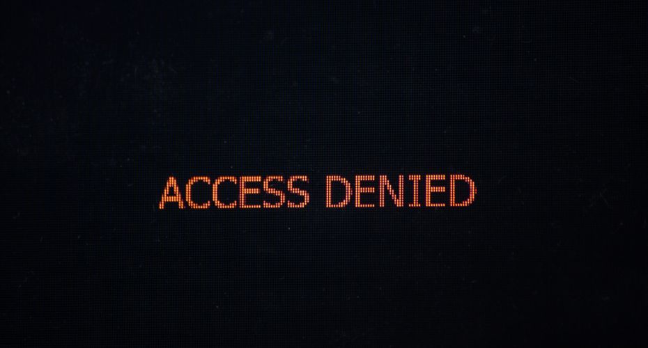 Access Denied written in orange